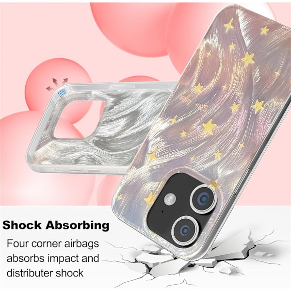 Telefon Hard Case Kompatibel med iPhone Case Slim Holografisk Fade Star Kvinner Jenter, Hard PC Støtsikker Beskyttende Design iPhone XS MAX