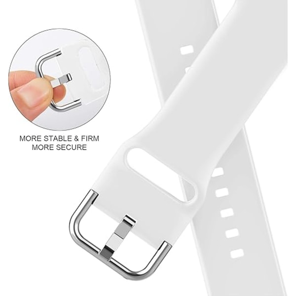 Urheiluranneke Yhteensopiva Apple Watch -rannekkeiden kanssa 49mm 46mm 45mm 44mm 42mm, Pehmeä silikoninen ranneke klassisella lukolla iWatchille White