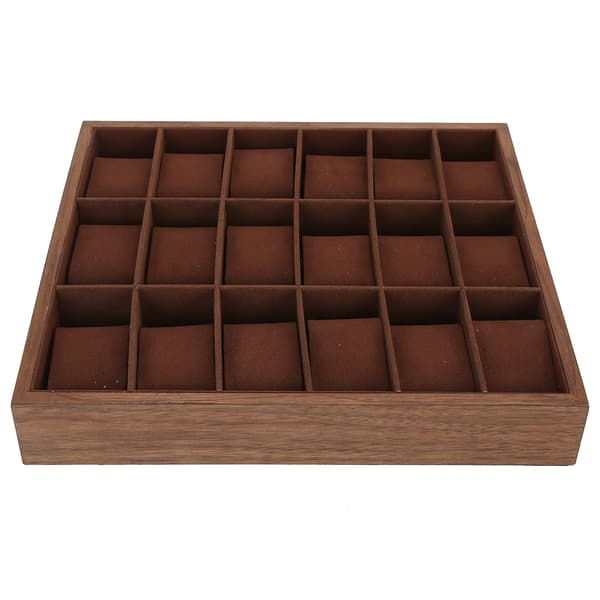 Urkasse i træ med 18 rum Multiposition Display Collection Case med blød pude