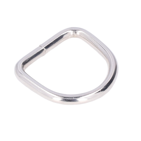 20 stk. metal D-ringe i premium jern, robust, holdbar, blank, udsøgt bred anvendelse D-ringe til tøj, etui, taske, sølv 3,8x25x25mm