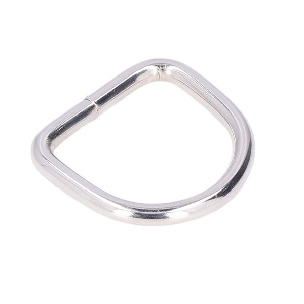 20 stk. metall D-ringer i premiumjern, robuste, slitesterke, blanke, utsøkte, brede bruksområder D-ringer for klær, vesker, sølv 3,8x25x25mm