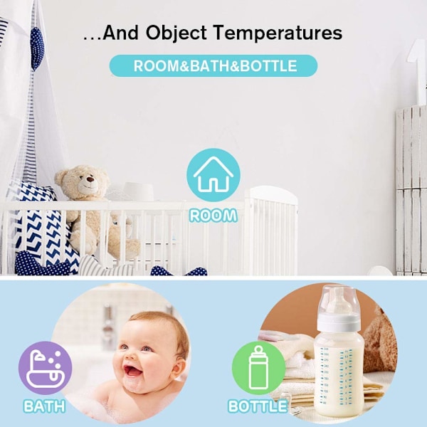 Termometer til voksne, berøringsfrit digitalt infrarødt termometer til feber, øre- og pandetermometer til baby og børn, med LCD-skærm