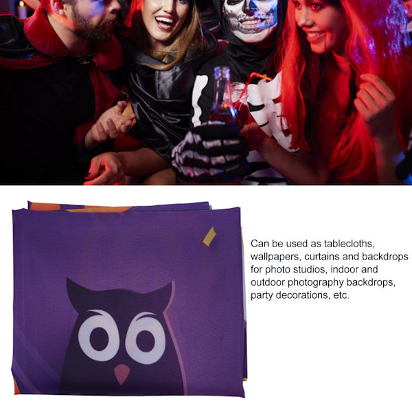 5,9x3,6ft Happy Halloween Bakgrund Hög Definitionstryck Fladdermöss Katter Ugglor Pumpor Mönster Mjuk Stretchig Halloween Bakgrund