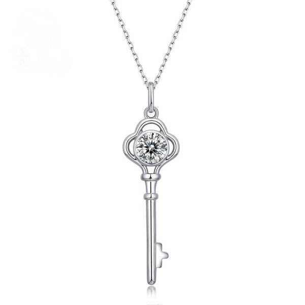 925 Sterling Silver Halsband för Kvinnor, 1CT D Färglös Mois