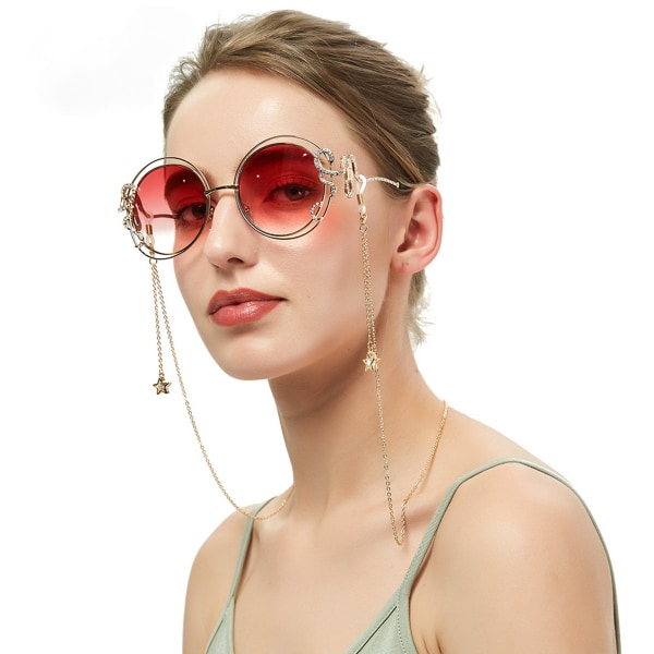 2 st Fashion Halkband Halsband utomhus Glasögon sladdglas