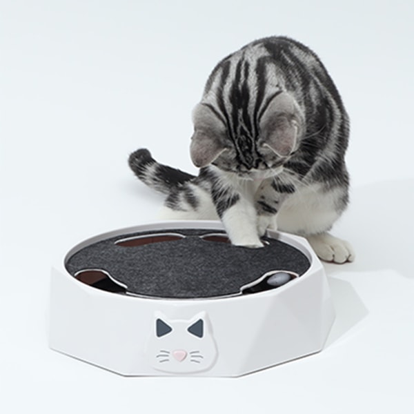 Interaktiv kattkarusell elektrisk 2 hastigheter justerbar automatisk pussel fånga mus leksak för husdjurstillbehör