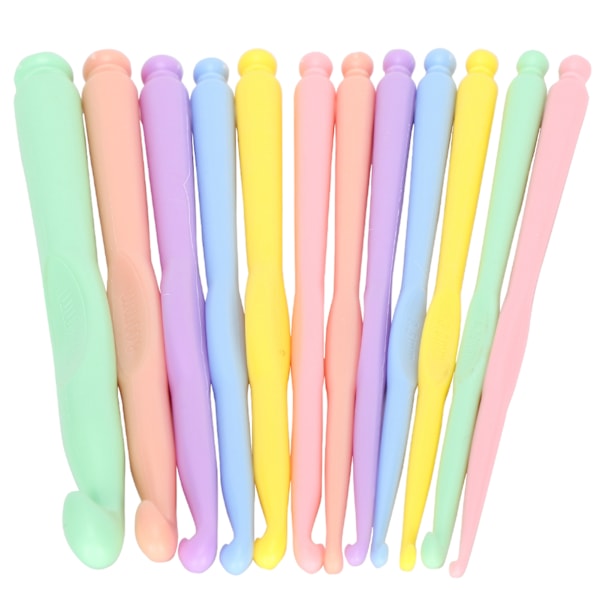 12 st DIY Craft virknålar stickning kit färgglada plast virknålar set