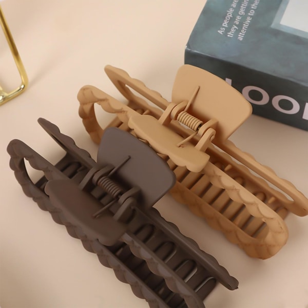 5,2 tommer ekstra store rektangulære hårklemmer til tykt hår, 4 stk. jumbo gitter hårklemmer, overdimensionerede matte skridsikre rektangulære hårklemmer Rectangle