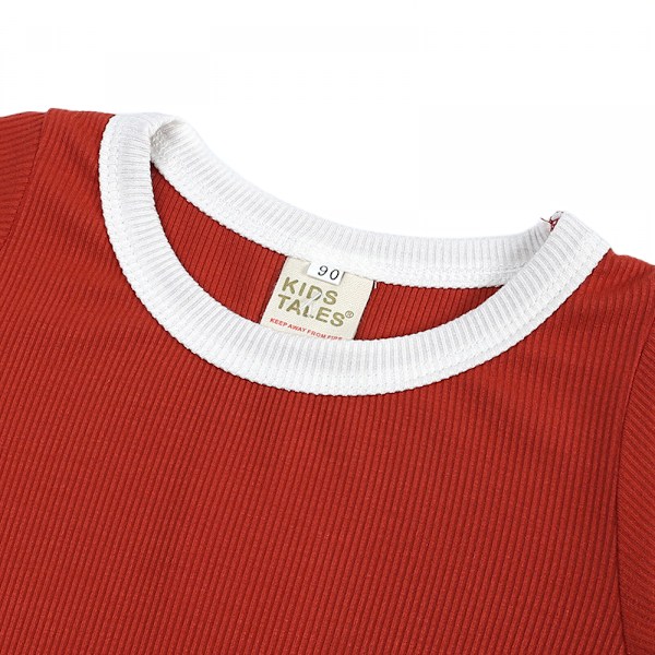 Toddler Solid Cotton Short Summer Pyjamas Set, L (Röd)