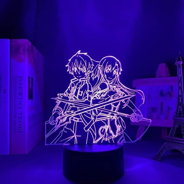 3D Nattlys Illusjon Neon LED Dekorativt Lys USB Anime