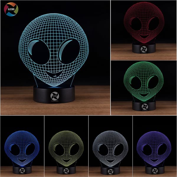 3D Optisk Illusions Natlampe - 7 LED Farveskiftende Lampe