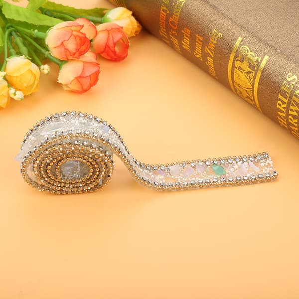 100*2cm Rhinestone Ribbon Sparkle Small Diamond Wrap Roll Decoration (#01)