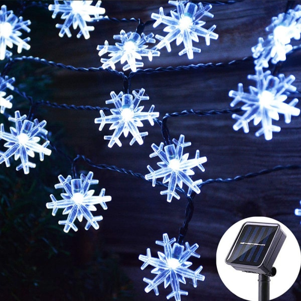 Dazzle Bright Solar Christmas Snowflake Lights Outdoor, Sol