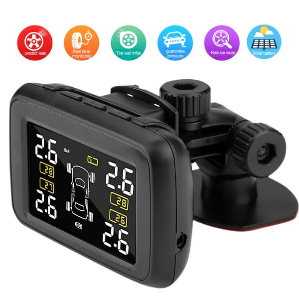 U901L-WF Solcellsdriven Trådlöst TPMS Däcktrycksövervakningssystem med 4 Externa Sensorer
