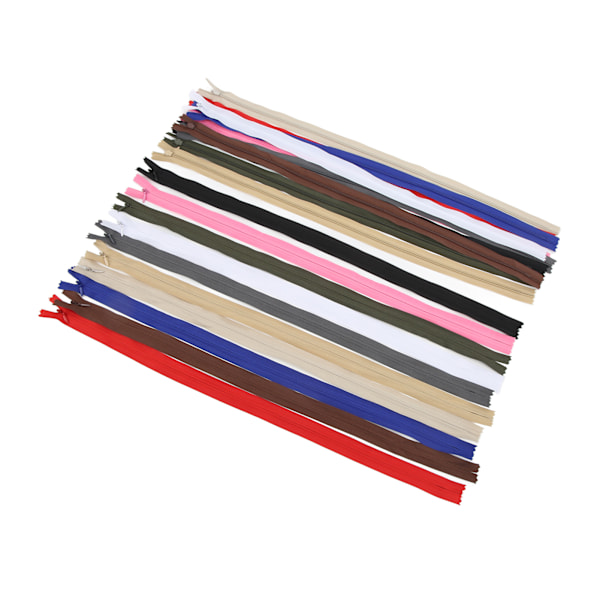 20 stk. lynlås i forskellige farver 50 cm/19,7 tommer lang slidstærk metalmateriale letvægts DIY sy lynlåse udskiftning