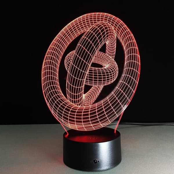 Kunstnerisk Abstraktion Moderne 3D USB Natlampe Farverig Colo