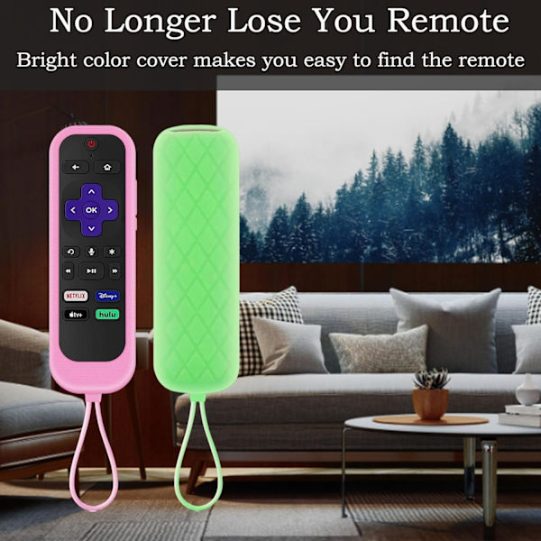 2-pack silikonfodral för TCL/Hisense Roku TV | Onn Roku | Roku Express 2021 | Roku Streaming Stick+ fjärrkontroll med snören A