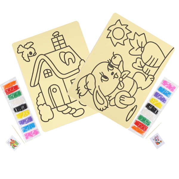 Sand Painting Toy Kit Tegnebrett Sett DIY Pedagogisk Malingsverktøy for Barn