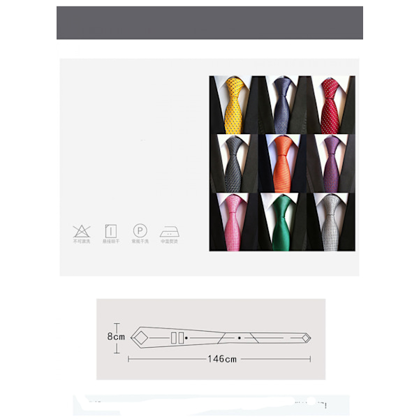 Fashion Tie Klassisk Blommig Herrvävd Jacquard Handgjord Halsslips B1
