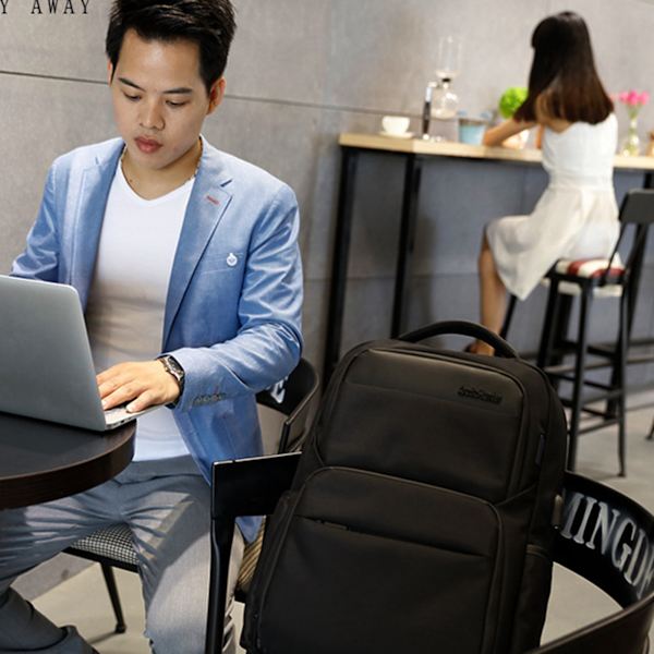 Laptop Ryggsäck Mode Fritid Stor Kapacitet Svart Laptop Dator Ryggsäck för Utomhus Resa Skola Väska