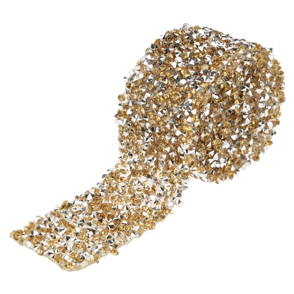 Diamant Mesh Wrap Rulle Sparkle Crystal Rhinestone Bånd Bryllupsdekoration (Crystal Yellow)