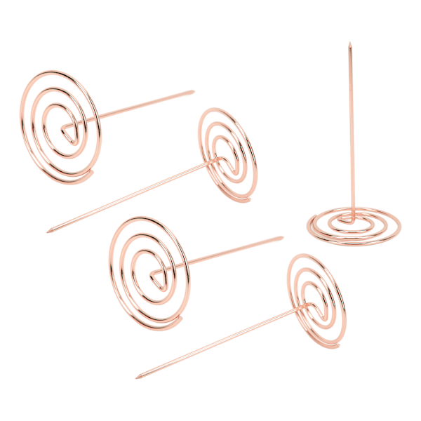 5PCS Kvitteringsholder Slitasjebestandig Anti-korrosjon Resirkulerbar Sjekkspindel for Kontor KjøkkenRose Gull