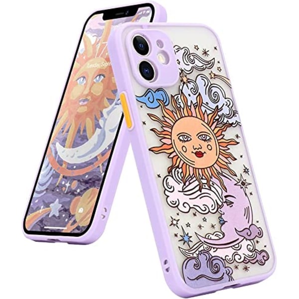 Kompatibel med iPhone 12 Skal Matt Klar Design Sol Måne