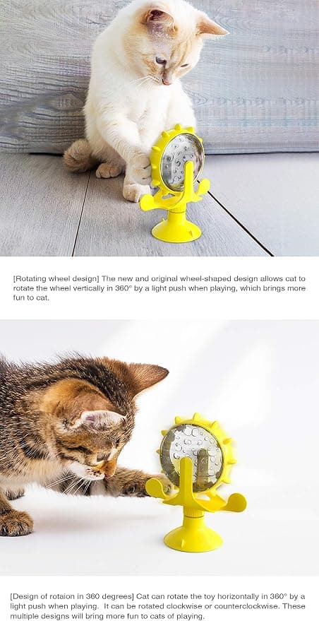 Katt leksaker husdjur långsam matare leksak pengar pariserhjul mat dispenser