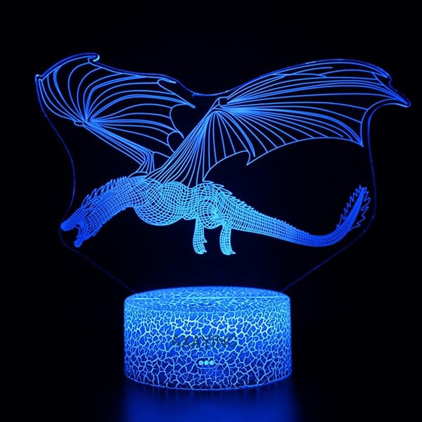 3D Natlampe LED Illusion Skrivebordslampe 7 Farveskift