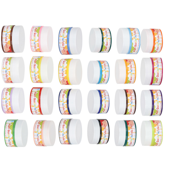 24 farger profesjonelt akrylmalingsett DIY tegning maling pigment kunstner veggmaling