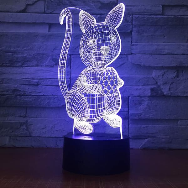 3D Egern Natlampe Illusion Natlampe 7 Farve Ch