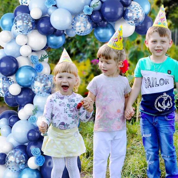 Sininen Ilmapallo Kaari Garland Kit, Laivastonsininen Ja Valkoinen Ilmapallo Kaari Kit Chrome Sininen Vauva Vaaleansininen Konfetti Ilmapallot, Eri Kokoinen Sininen Ilmapallo Blue