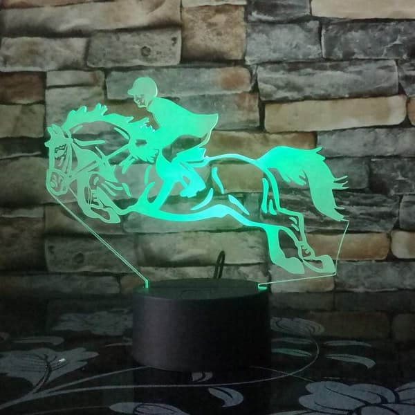 3D LED Illusionslampe, Natlampe 16 Farver Dæmpbar USB-strøm