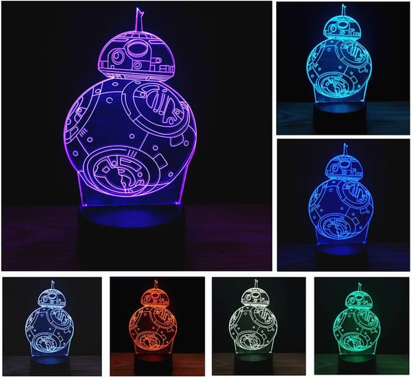 3D Illusion Platform Nattljus Touch Switch 7 Färgförändring