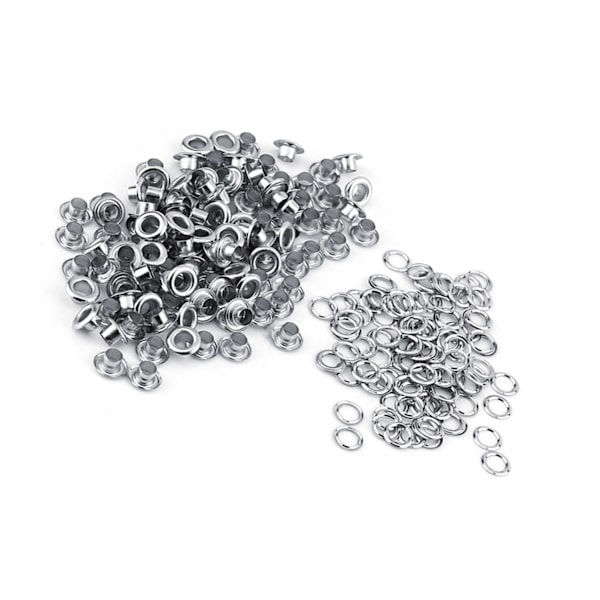 5mm Metal Øjer Vaskemaskiner Grommets Scrapbooking Læder Håndværk (Sølv)