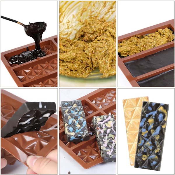 2-pack Chokladformar för Djup Choklad, Tjock Silikonform för Fylld Choklad, Vaxsmältning, Godisform