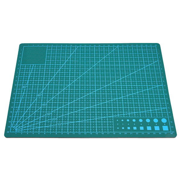 A4 rutnät PVC skärmatta Självläkande papper Lädertyg Skärbräda (Grön)