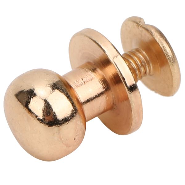20 sarjaa kuparisia pyöreäkantaisia niittejä, DIY-nahkatyön niittejä, 10 x 8 mm, kulta