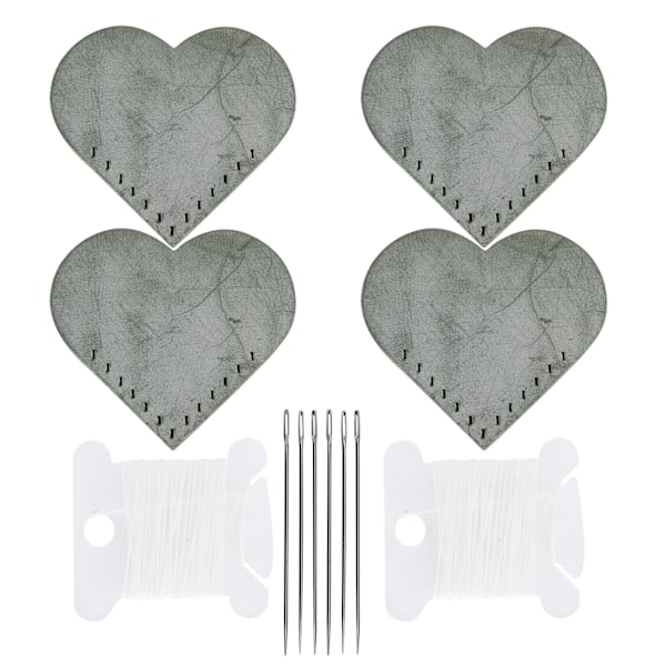 2 sett hjerteformede stoffhjørnebokmerker DIY lærvarer symateriale Mint Green