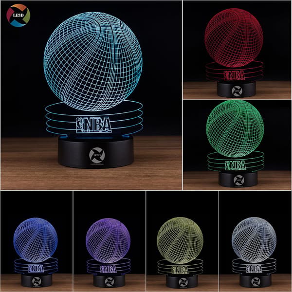 3D Optisk Illusions Natlampe - 7 LED Farveskiftende Lampe