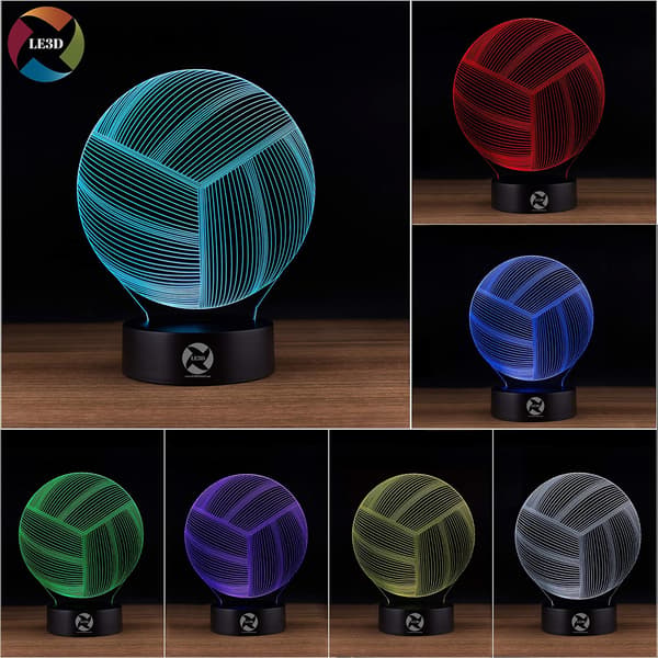 3D Optisk Illusions Natlampe - 7 LED Farveskiftende Lampe