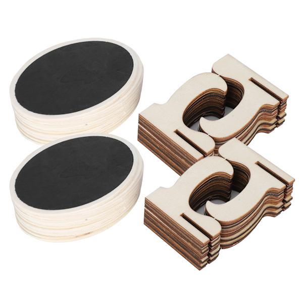 2 Set Trä Mini Krita Tavlor Plats Kort Bröllop Dekoration Hantverk Display Griffeltavla