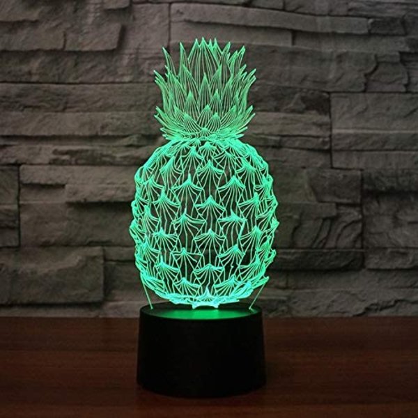 3D Ananas Natlampe Illusion 7 Farveskiftende Touch