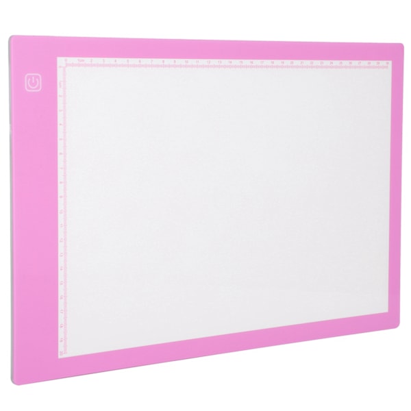 A4 LED Lys Tegnebrett Sporing Tegnebrett Tegne Kopi Pude (A4‑DC Rosa Trinnløs Dimming)