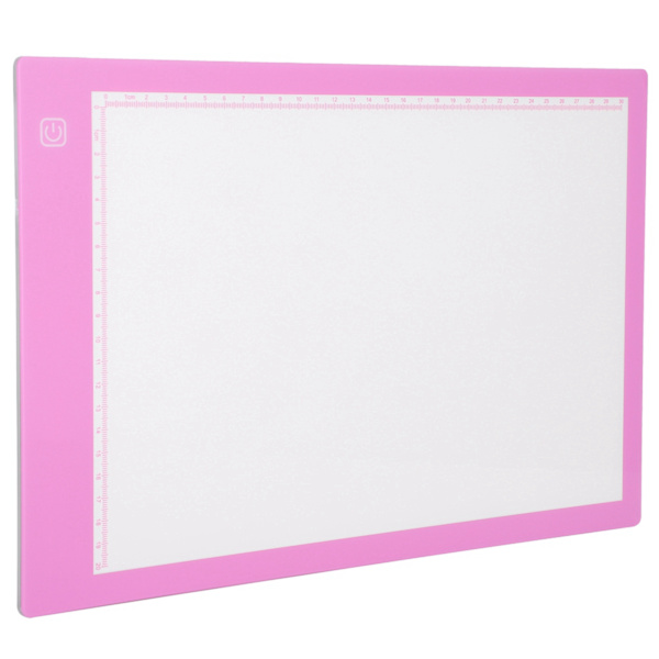 A4 LED-valotaulu Piirtotaulu Piirto Kopiolevy (A4-DC Pink Stepless Dimming)