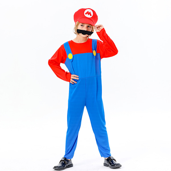 Barn Super Mario og Luigi Maskerade Kostyme Rørleggerbrødre Halloween Kostyme Red Children S