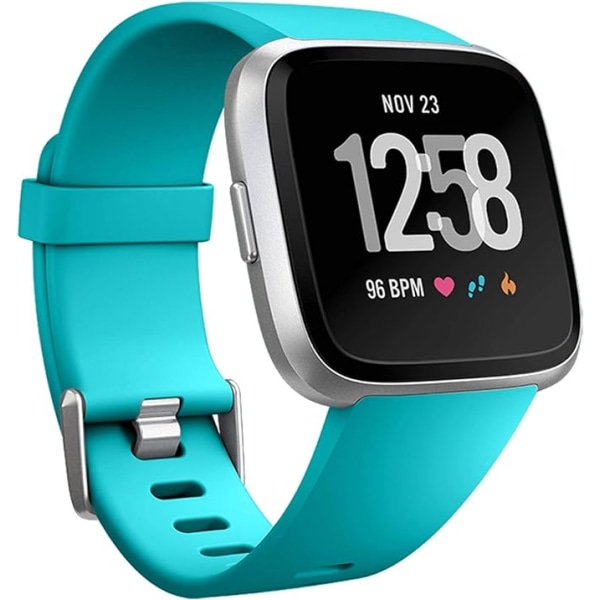 The smart watch strap is compatible with Fitbit versa Smartwatch, versa 2 and versa Lite se watches for women and men（Turquoise-S）