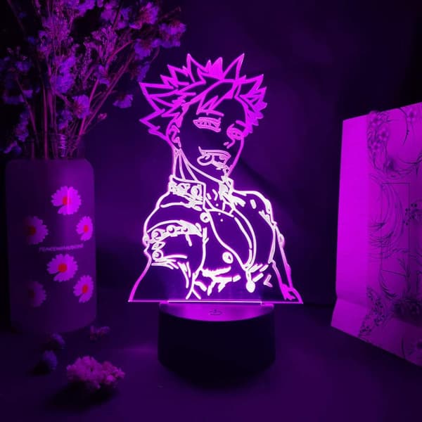 Anime Figur Seven Deadly SINS Natlampe 3D Display Dekoration
