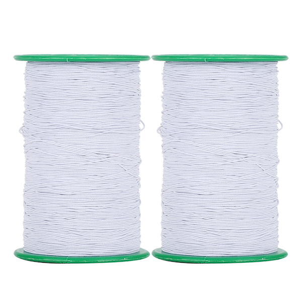 2 ruller elastisk snor perlekjede armbånd halskjede perlefremstilling hvit 1mm 350meter/rull
