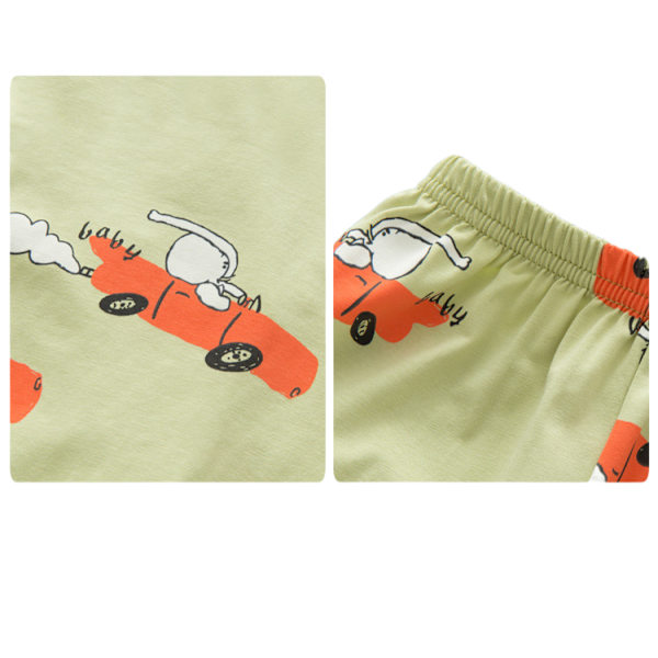2-delt Loungewear Børne Pyjamas med Knapper, L (Orange)